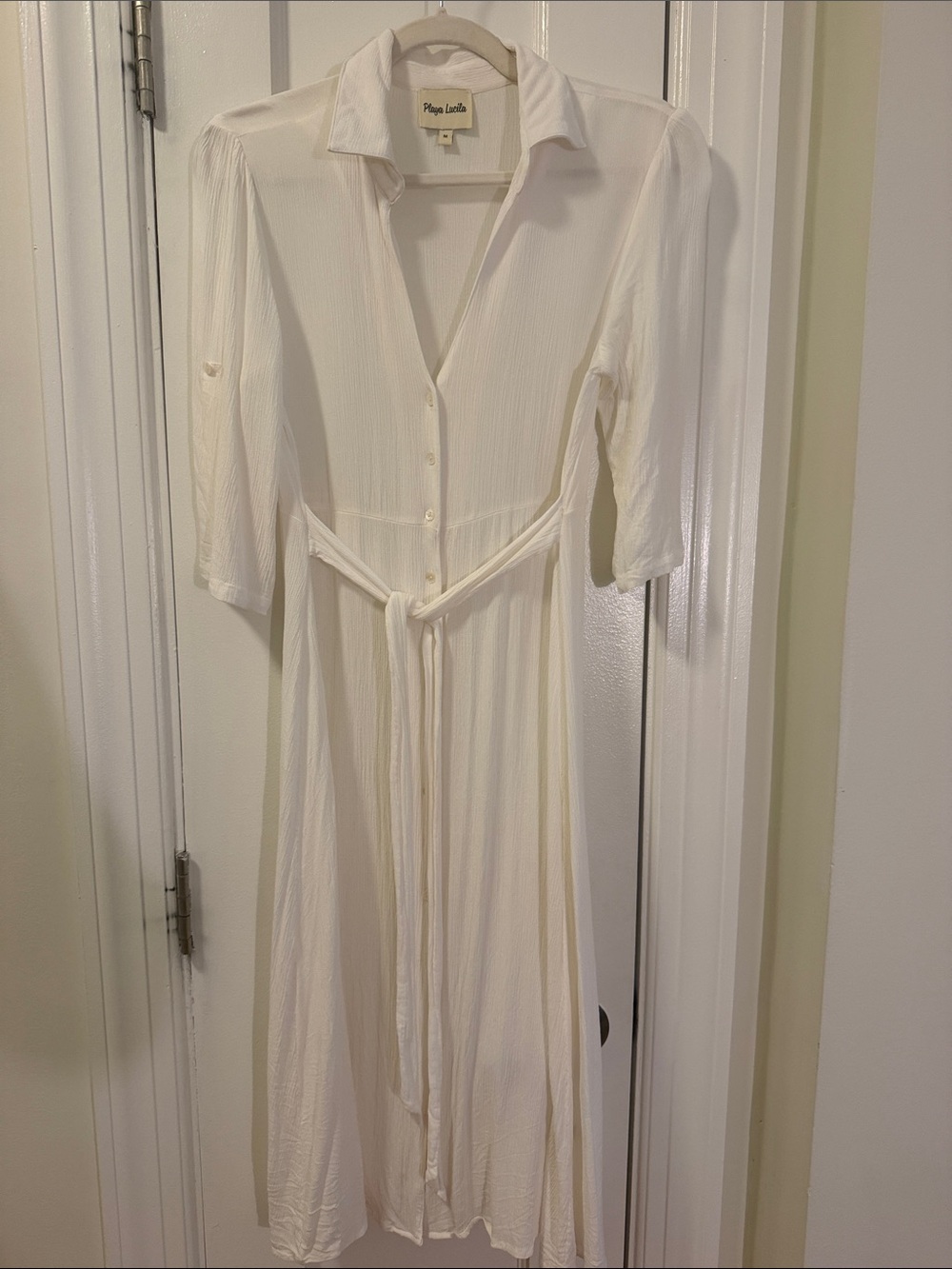 Playa Lucila White Gauze Coverup Size M - Picture 2 of 5